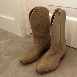 Frye Tan Suede Cowboy Boots Sz 8.5